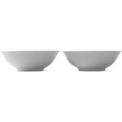 Royal Copenhagen Hvid Riflet|Snackskåle*Hvid Riflet skål, 35 cl, 2 stk.