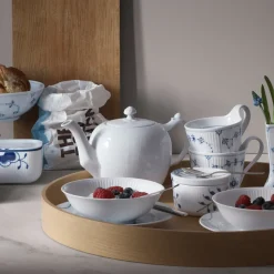 Royal Copenhagen Hvid Riflet|Snackskåle*Hvid Riflet skål, 35 cl, 2 stk.
