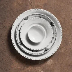 Royal Copenhagen Hvid Riflet|Snackskåle*Hvid Riflet skål, 9 cl, 2 stk.