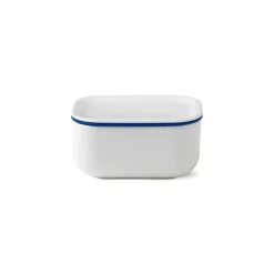 Royal Copenhagen Hvid Riflet|Opbevaringskrukker*Hvid Riflet smørskål med låg, 6,8 cm