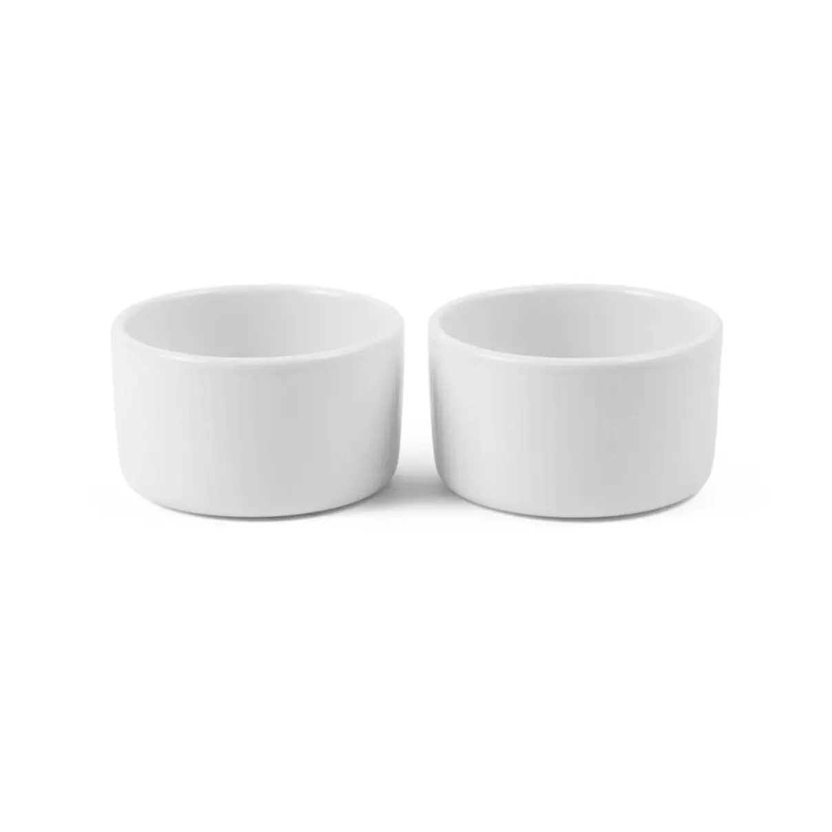 Royal Copenhagen Hvid Riflet|Snackskåle*Hvid Riflet souffléskål, 9 cm, 2 stk.