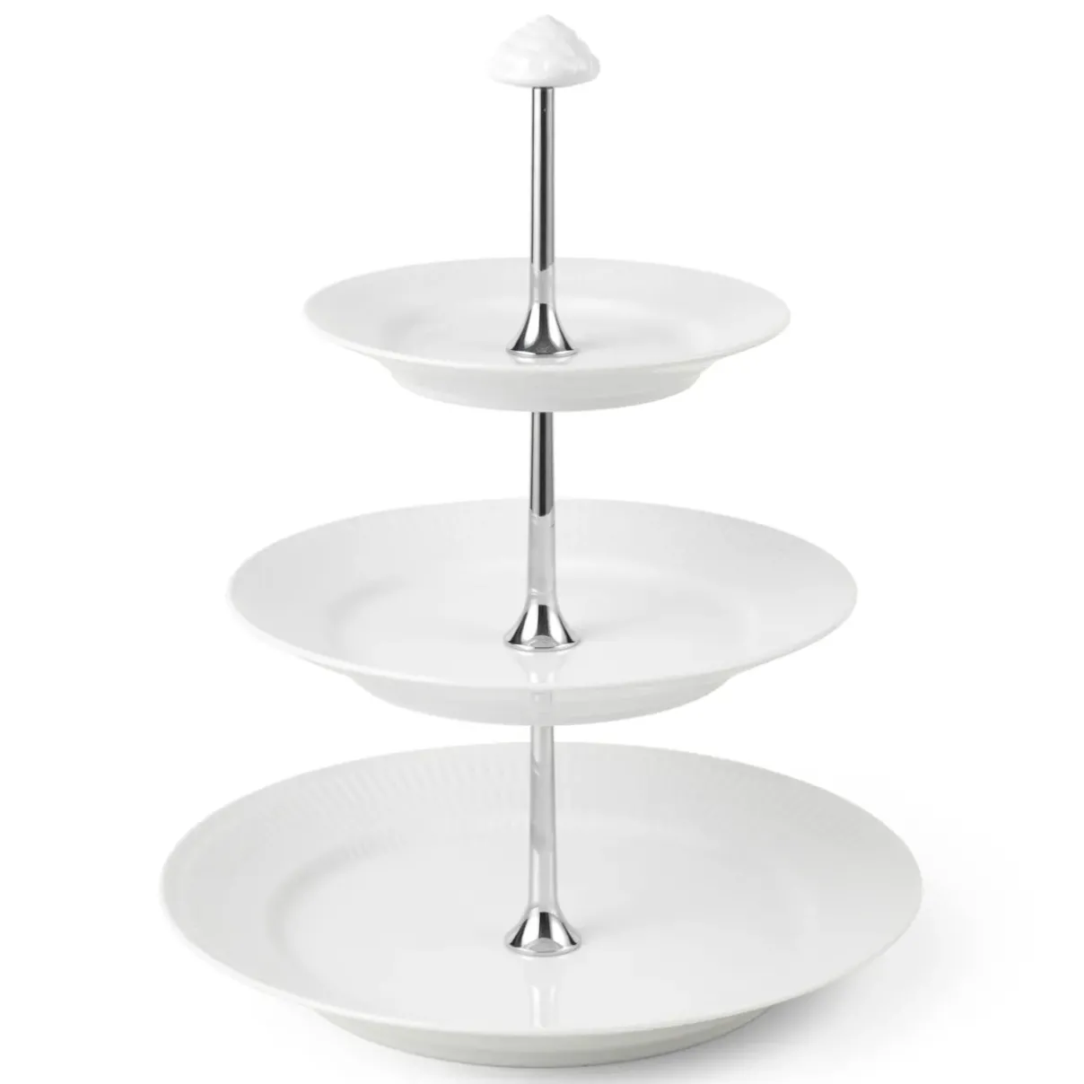 Royal Copenhagen Hvid Riflet|Étagères*Hvid Riflet étagère, 5 lag