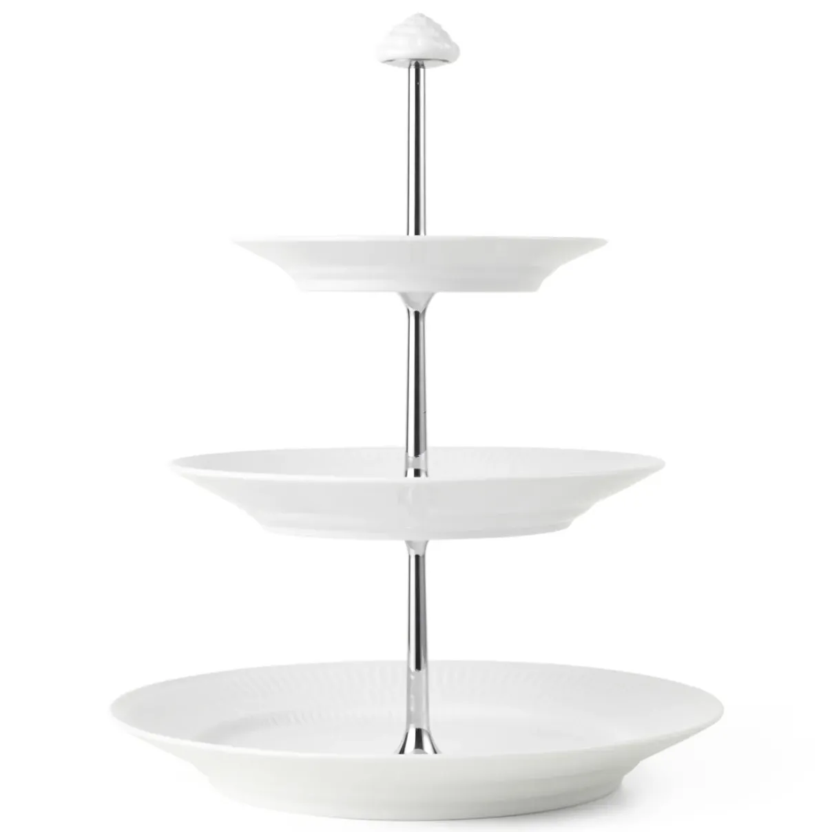 Royal Copenhagen Hvid Riflet|Étagères*Hvid Riflet étagère, 5 lag