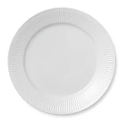 Royal Copenhagen Hvid Riflet|Middagstallerkener*Hvid Riflet tallerken, 27 cm