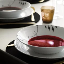 Royal Copenhagen Hvid Riflet|Middagstallerkener*Hvid Riflet tallerken, 27 cm