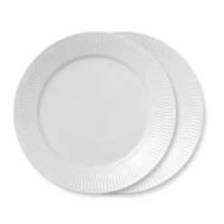 Royal Copenhagen Hvid Riflet|Middagstallerkener*Hvid Riflet tallerken, 27 cm, 2 stk.