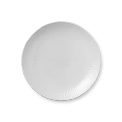 Royal Copenhagen Hvid Riflet|Desserttallerkener*Hvid Riflet Tallerken Coupe, 19 cm