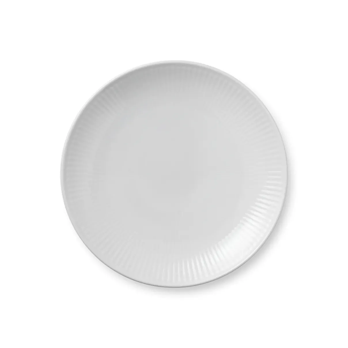 Royal Copenhagen Hvid Riflet|Desserttallerkener*Hvid Riflet Tallerken Coupe, 19 cm