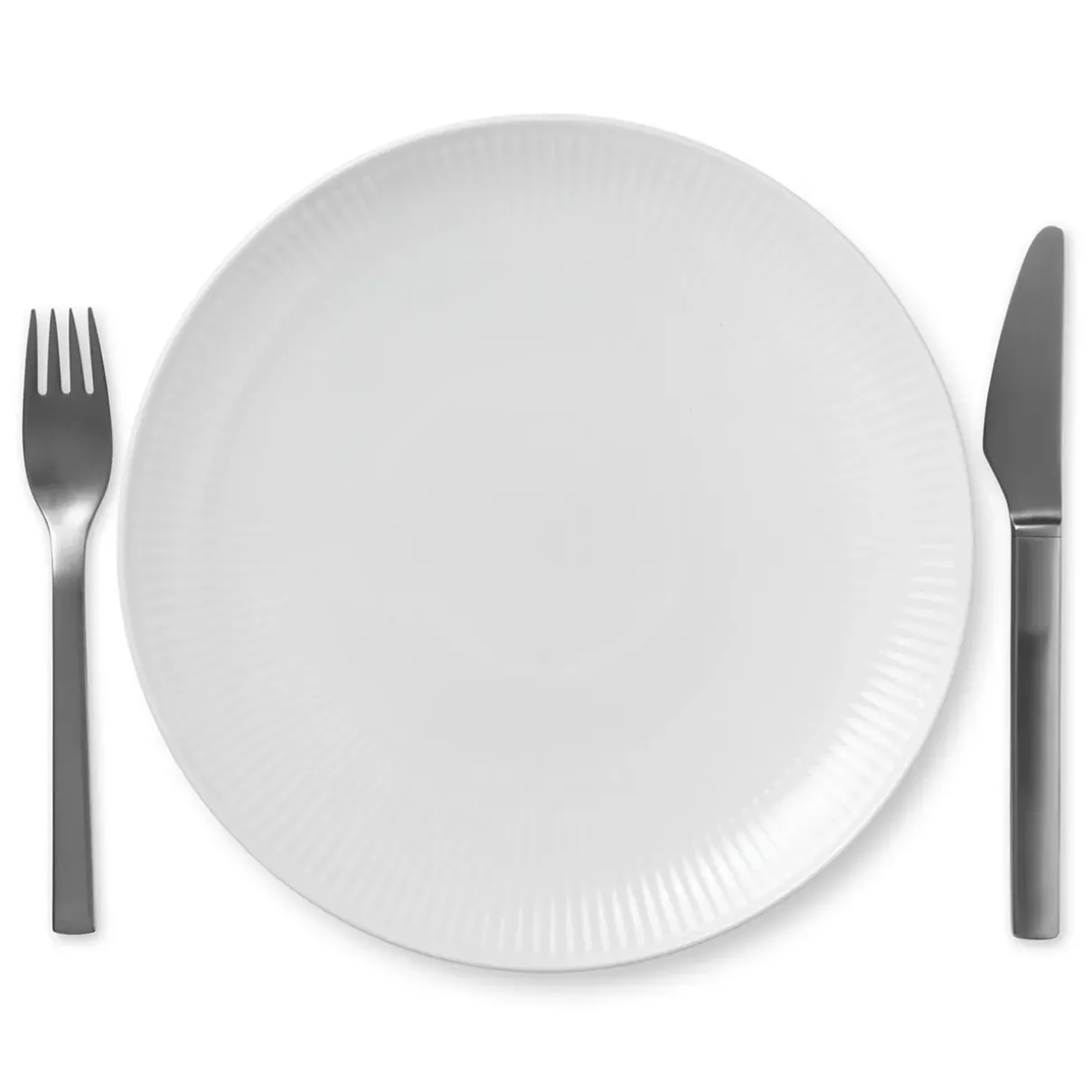 Royal Copenhagen Hvid Riflet*Hvid Riflet tallerken coupe, 23 cm