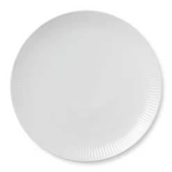 Royal Copenhagen Hvid Riflet|Middagstallerkener*Hvid Riflet tallerken coupe, 27 cm