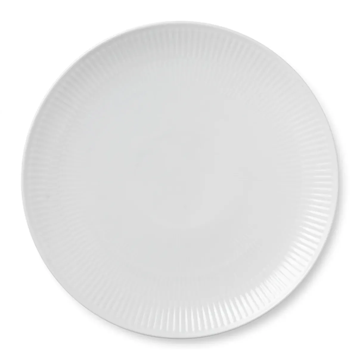 Royal Copenhagen Hvid Riflet|Middagstallerkener*Hvid Riflet tallerken coupe, 27 cm