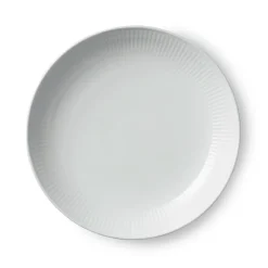 Royal Copenhagen Hvid Riflet|Middagstallerkener*Hvid Riflet tallerken coupe, 25 cm