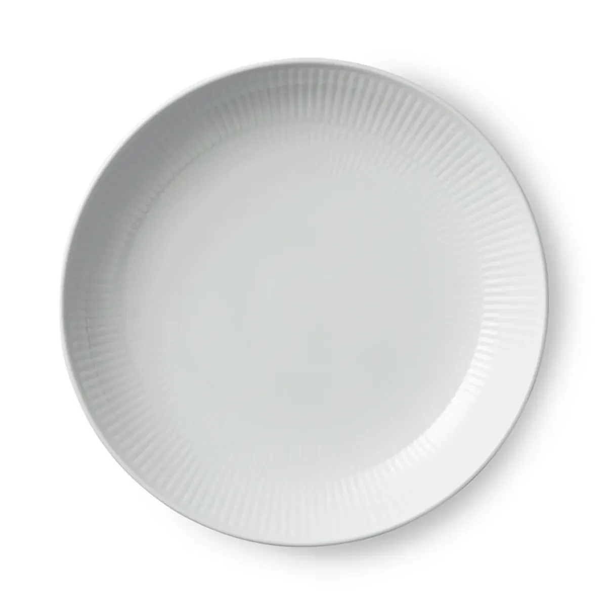 Royal Copenhagen Hvid Riflet|Middagstallerkener*Hvid Riflet tallerken coupe, 25 cm