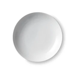 Royal Copenhagen Hvid Riflet|Frokost Tallerkener*Hvid Riflet tallerken coupe, 20 cm