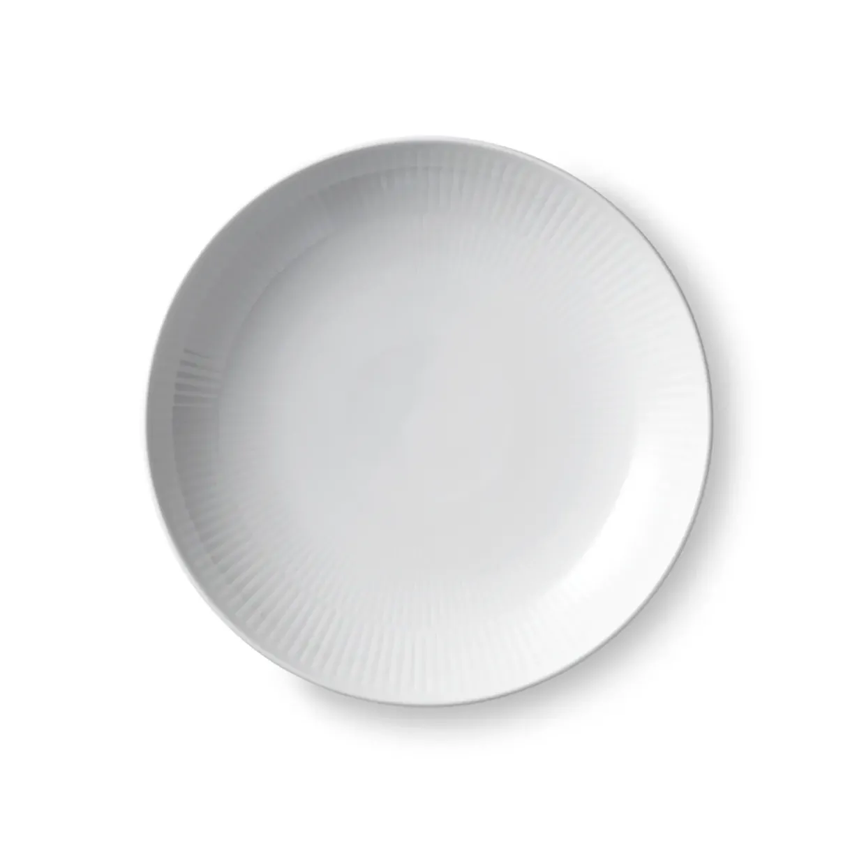 Royal Copenhagen Hvid Riflet|Frokost Tallerkener*Hvid Riflet tallerken coupe, 20 cm