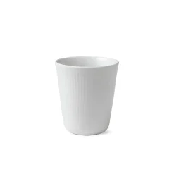 Royal Copenhagen Hvid Riflet|Kaffekopper*Hvid Riflet termokrus, 29 cl