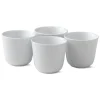 Royal Copenhagen Hvid Riflet|Kaffekopper*Hvid Riflet termokrus, 26 cl, 4 stk.