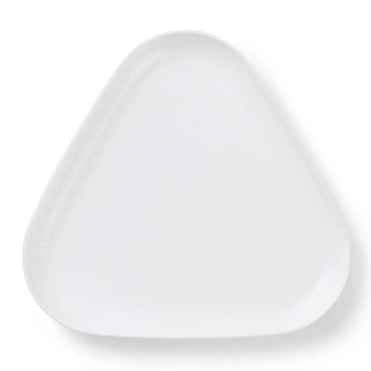 Royal Copenhagen Hvid Riflet|Fade*trekantet fad, 23 cm Hvid Riflet