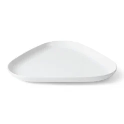 Royal Copenhagen Hvid Riflet|Fade*trekantet fad, 23 cm Hvid Riflet