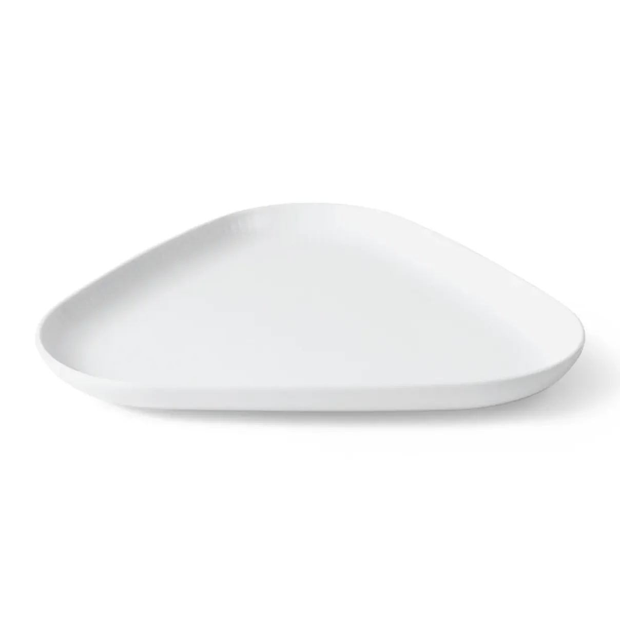 Royal Copenhagen Hvid Riflet|Fade*trekantet fad, 23 cm Hvid Riflet