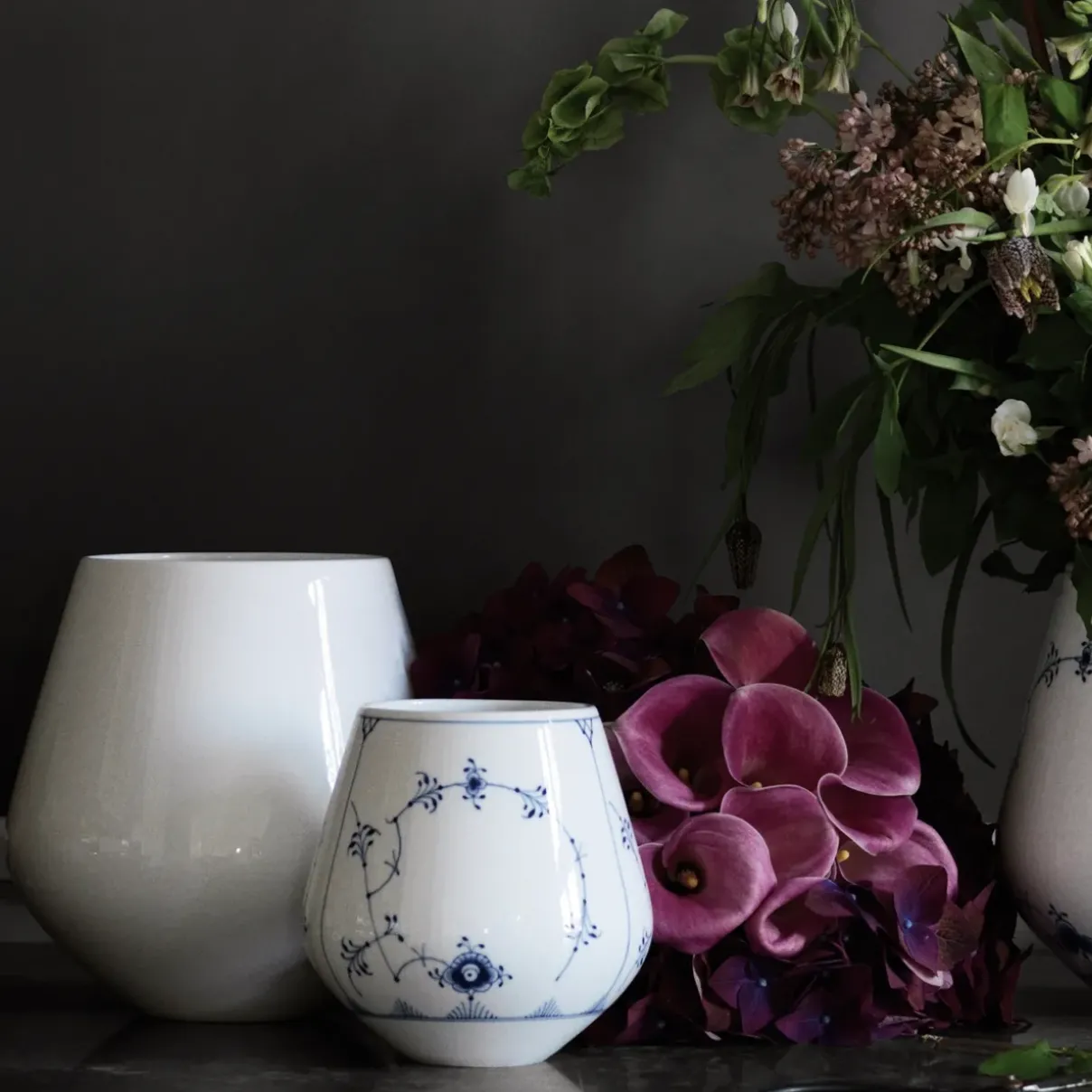 Royal Copenhagen Hvid Riflet|Home Décor*Hvid Riflet vase, 20,5 cm