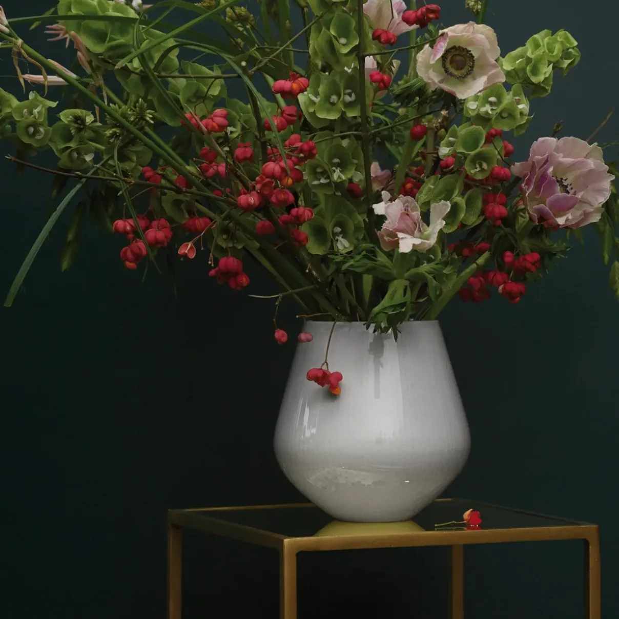 Royal Copenhagen Hvid Riflet|Home Décor*Hvid Riflet vase, 20,5 cm