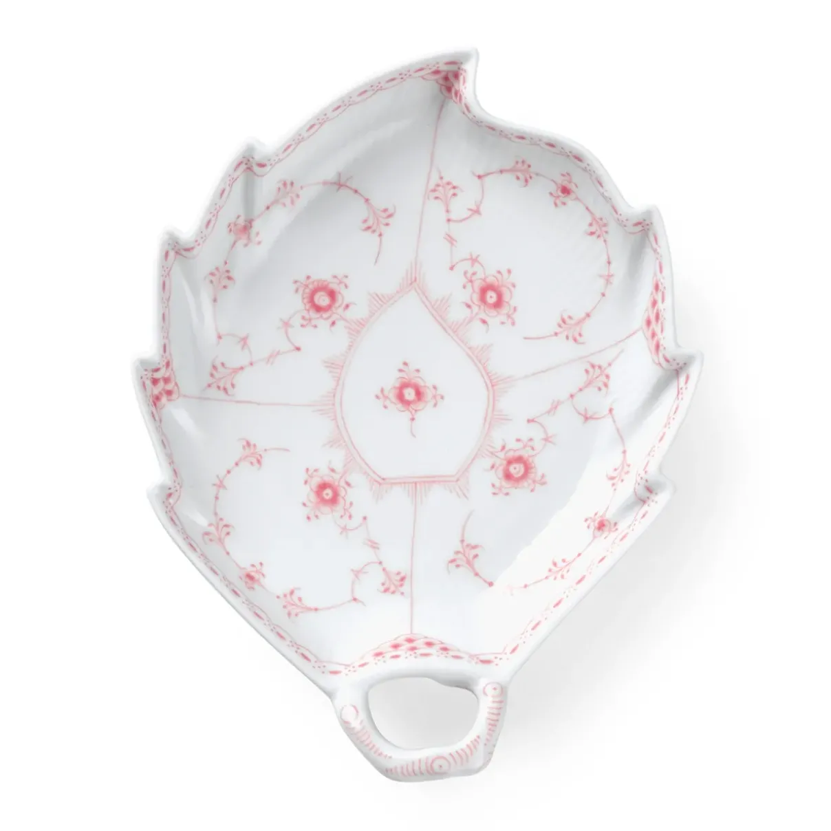 Royal Copenhagen Eksklusive Steldele|Koral Musselmalet Halvblonde*Koral Musselmalet Halvblonde fad, bladformet, 23 cm