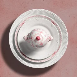 Royal Copenhagen Eksklusive Steldele|Koral Musselmalet Halvblonde*Koral Musselmalet Halvblonde sukkerskål med låg, 20 cl