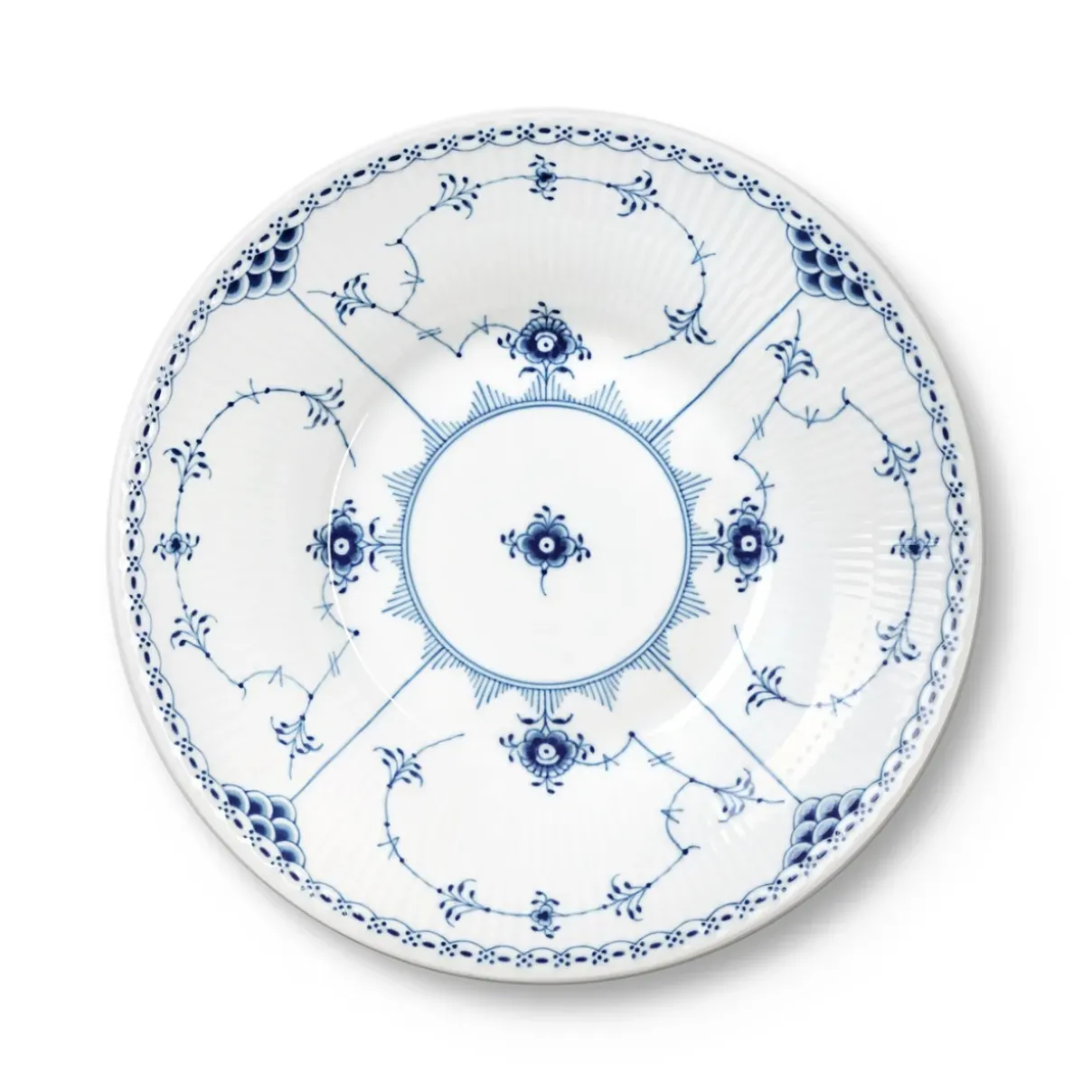Royal Copenhagen Musselmalet Halvblonde|Dybe Tallerkener*Musselmalet Halvblonde dyb tallerken, 24 cm