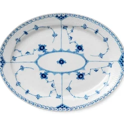 Royal Copenhagen Musselmalet Halvblonde|Fade*Musselmalet Halvblonde fad, 36,5 cm