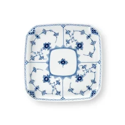 Royal Copenhagen Musselmalet Halvblonde|Firkantede Tallerkener*Musselmalet Halvblonde firkantet tallerken, 21 cm