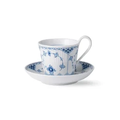 Royal Copenhagen Musselmalet Halvblonde|Kaffekopper*Musselmalet Halvblonde højhankskop og underkop, 24 cl