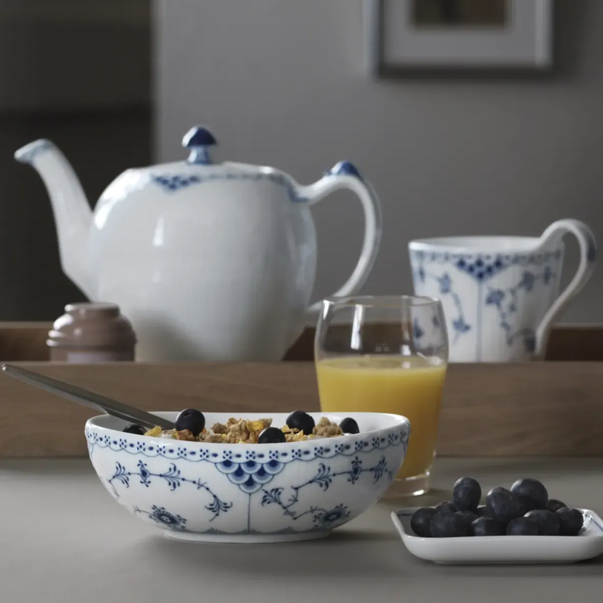 Royal Copenhagen Musselmalet Halvblonde|Kaffekopper*højhankskop, 33 cl Musselmalet Halvblonde