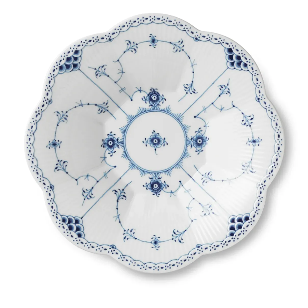 Royal Copenhagen Musselmalet Halvblonde|Salatskåle*Musselmalet Halvblonde kantet skål, 25,5 cm