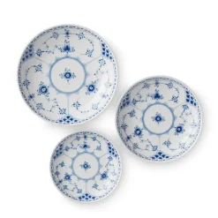 Royal Copenhagen Musselmalet Halvblonde*Musselmalet Halvblonde skål, 11 cm, 13 cm, 15 cm, 3 stk.