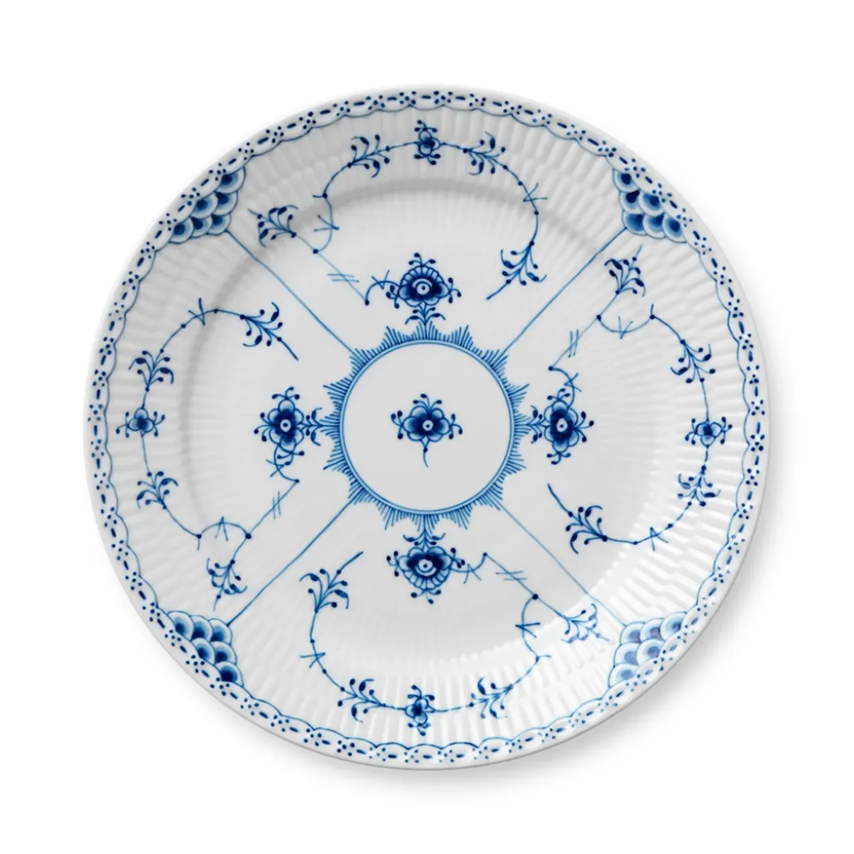 Royal Copenhagen Musselmalet Halvblonde|Middagstallerkener*Musselmalet Halvblonde tallerken, 25 cm