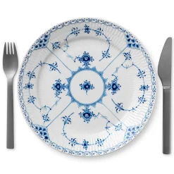 Royal Copenhagen Musselmalet Halvblonde|Middagstallerkener*Musselmalet Halvblonde tallerken, 25 cm