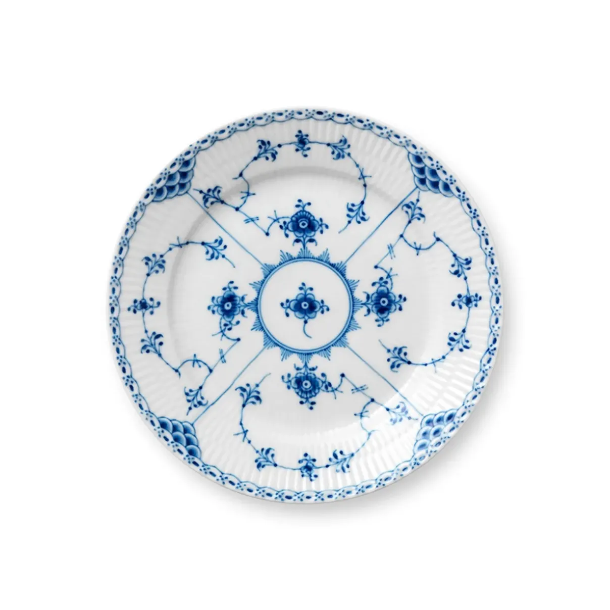 Royal Copenhagen Musselmalet Halvblonde|Desserttallerkener*Musselmalet Halvblonde tallerken, 19 cm