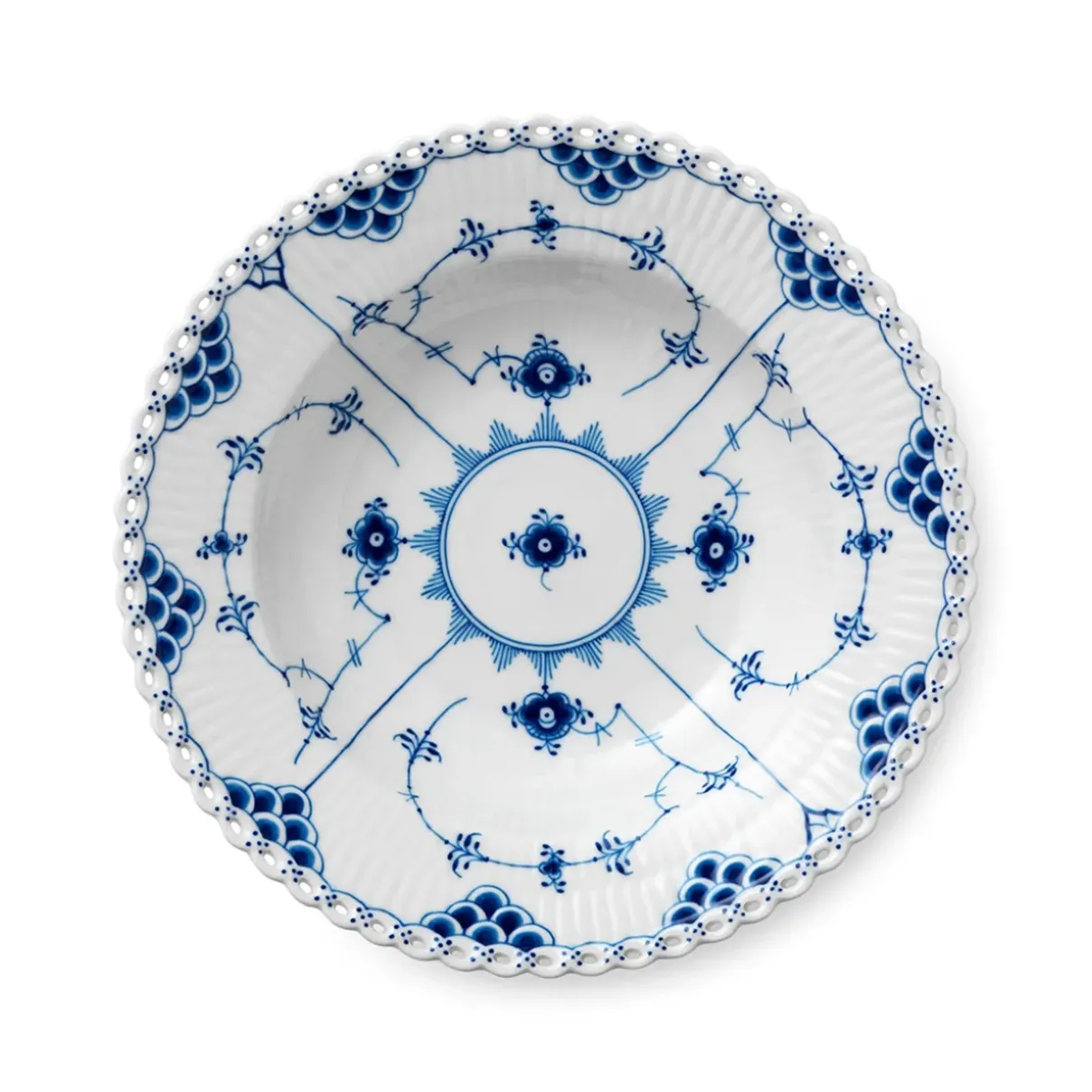 Royal Copenhagen Eksklusive Steldele|Musselmalet Helblonde*Musselmalet Helblonde dyb tallerken, 23 cm