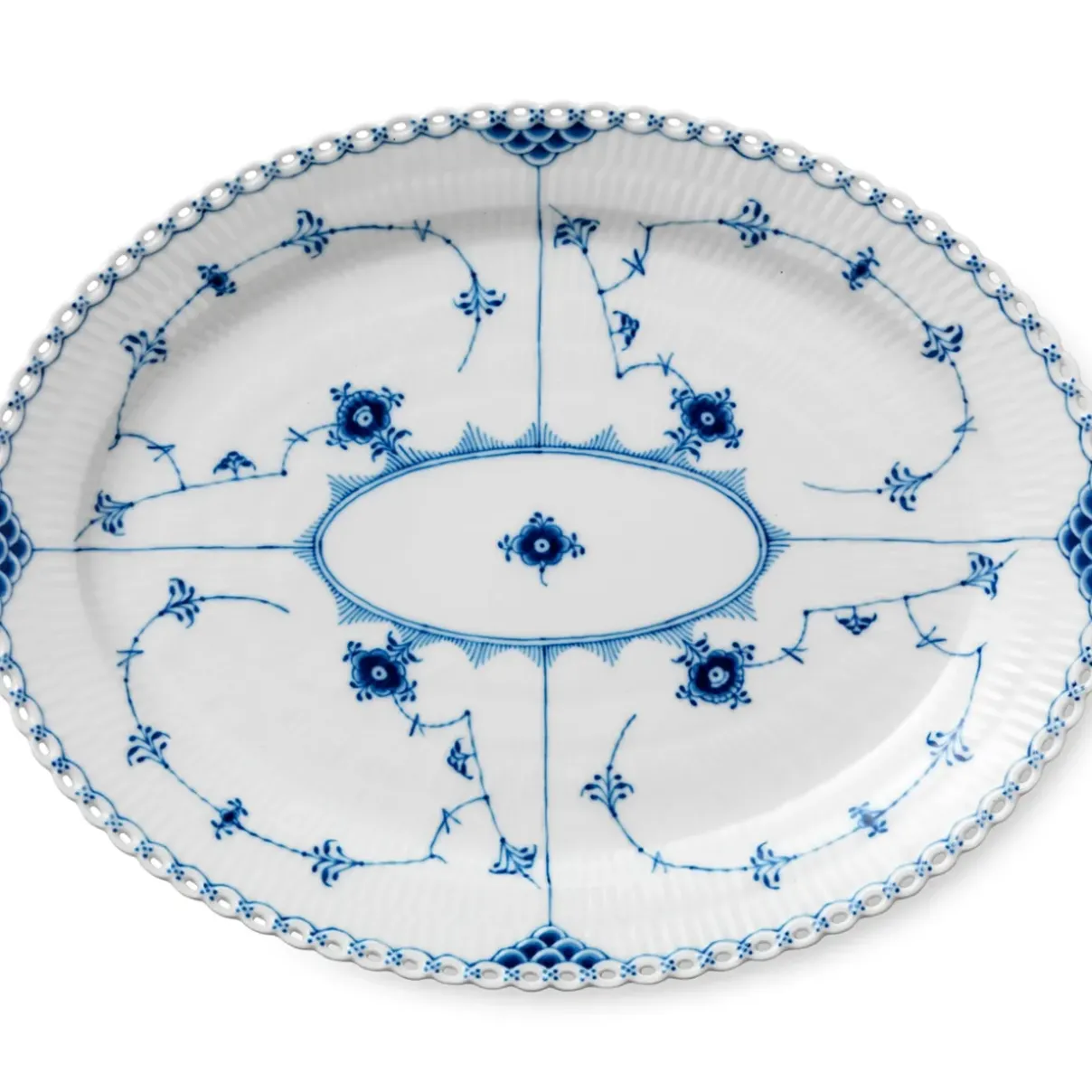 Royal Copenhagen Eksklusive Steldele|Musselmalet Helblonde*Musselmalet Helblonde fad, 36 cm