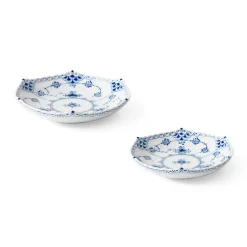 Royal Copenhagen Eksklusive Steldele|Musselmalet Helblonde*Musselmalet Helblonde lav skål, 13 cm, 15 cm, 2 stk.