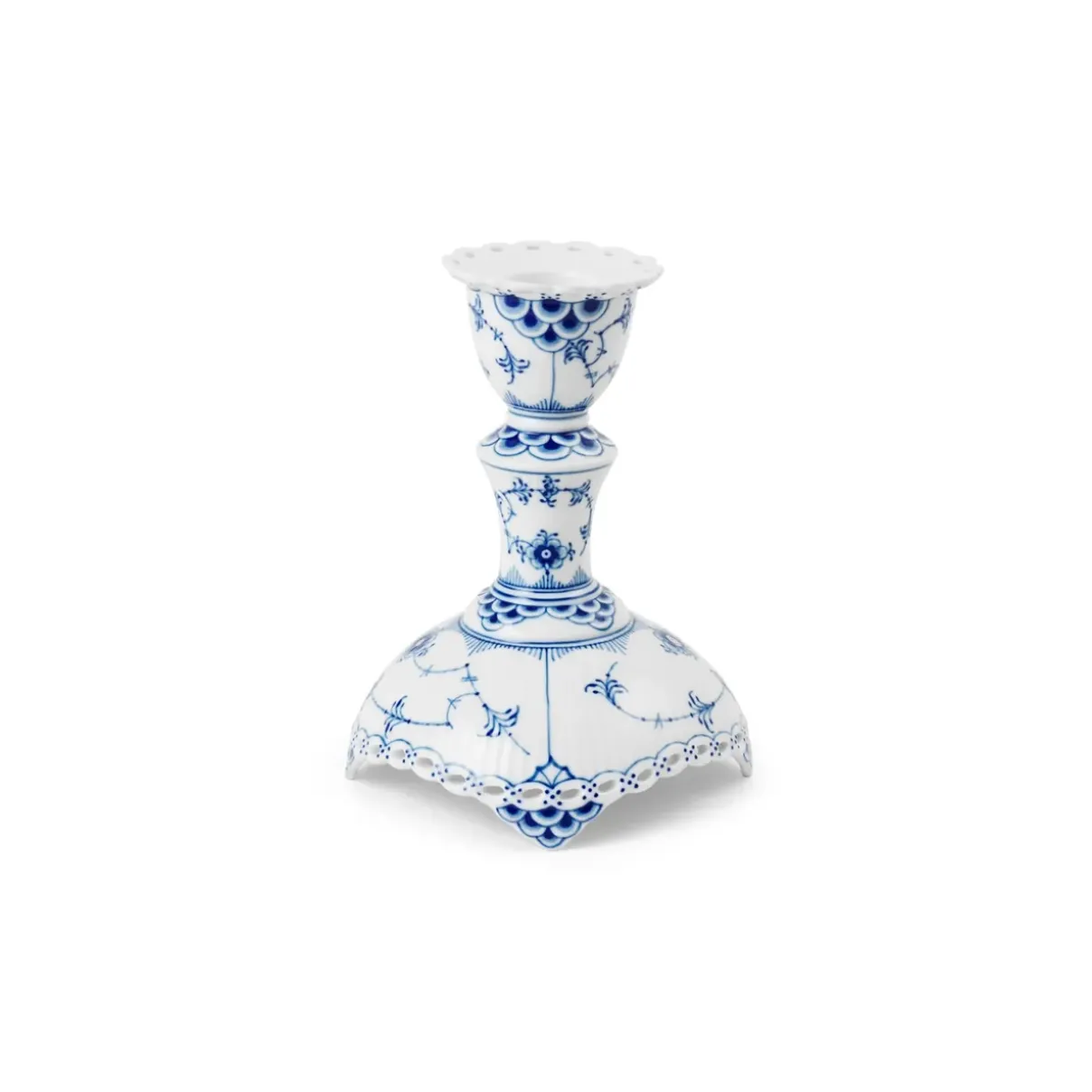 Royal Copenhagen Eksklusive Steldele|Musselmalet Helblonde*Musselmalet Helblonde lysestage, 13,5 cm