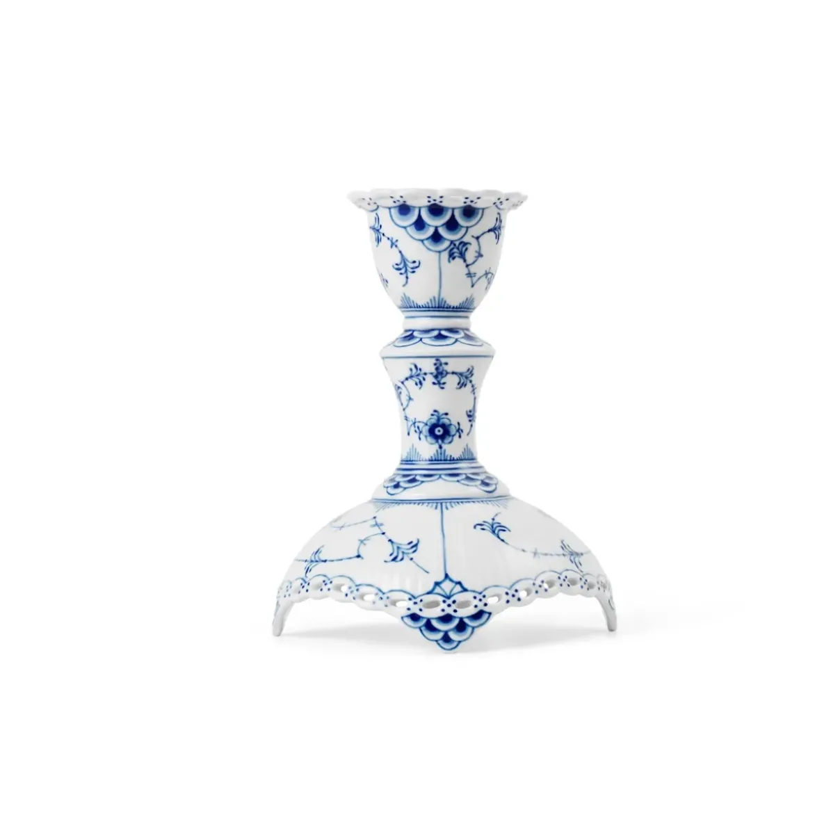 Royal Copenhagen Eksklusive Steldele|Musselmalet Helblonde*Musselmalet Helblonde lysestage, 13,5 cm
