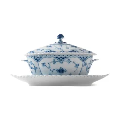 Royal Copenhagen Eksklusive Steldele|Musselmalet Helblonde*Musselmalet Helblonde sauceskål, 40 cl