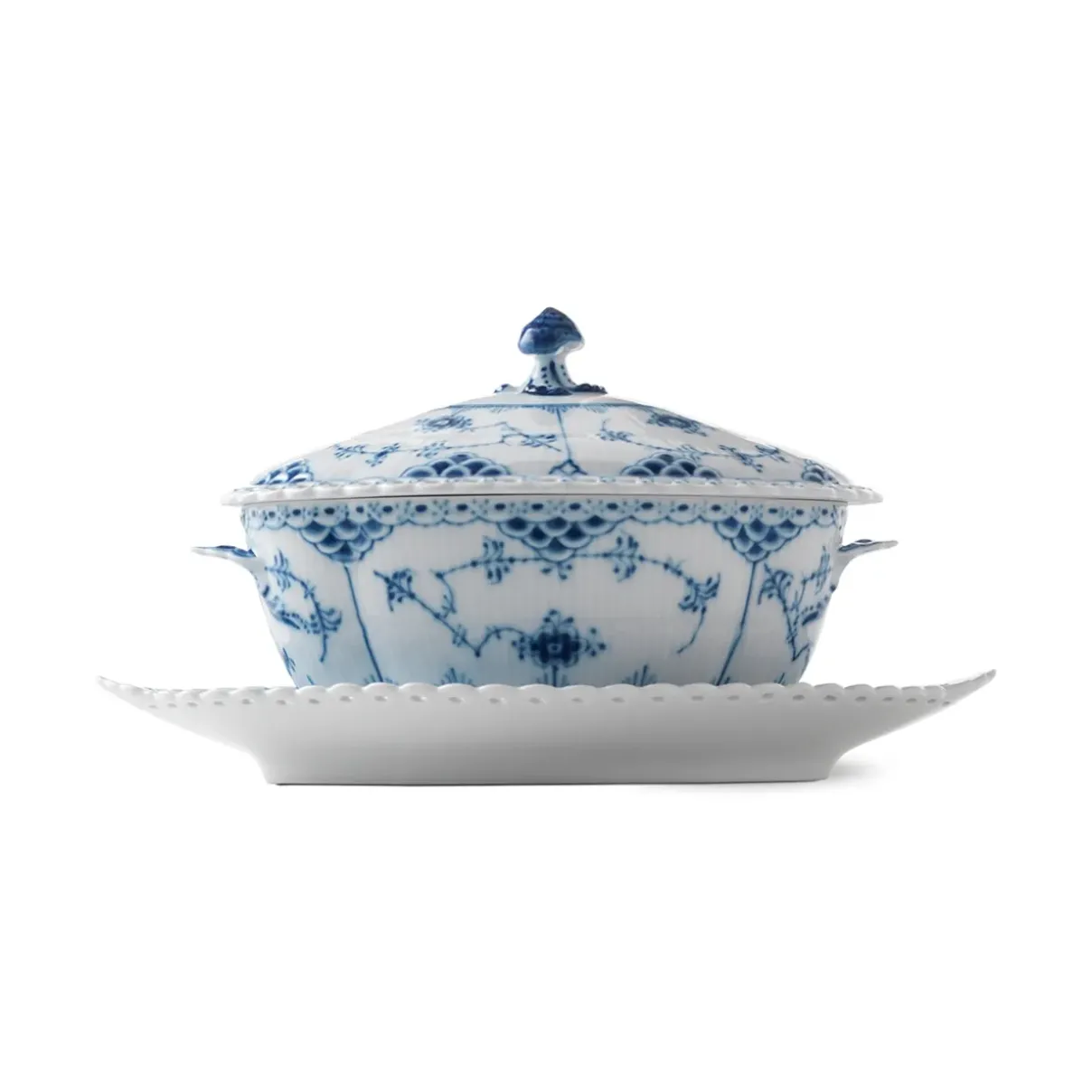Royal Copenhagen Eksklusive Steldele|Musselmalet Helblonde*Musselmalet Helblonde sauceskål, 40 cl