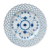 Royal Copenhagen Eksklusive Steldele|Musselmalet Helblonde*Musselmalet Helblonde tallerken med gennemskåret kant, 25 cm