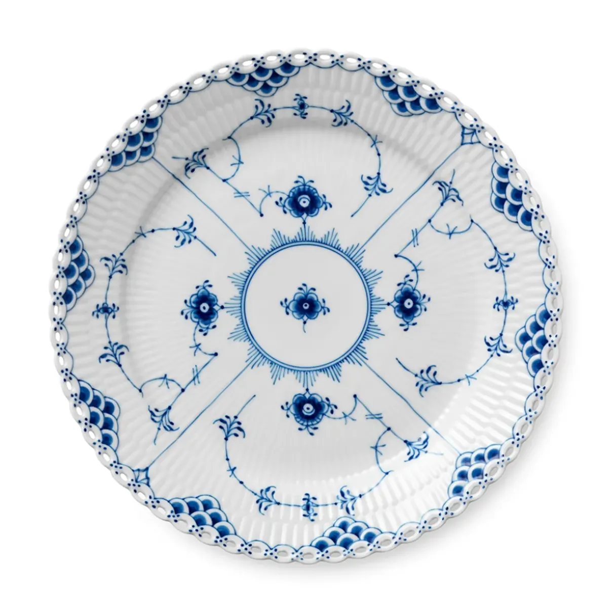 Royal Copenhagen Eksklusive Steldele|Musselmalet Helblonde*Musselmalet Helblonde tallerken, 25 cm