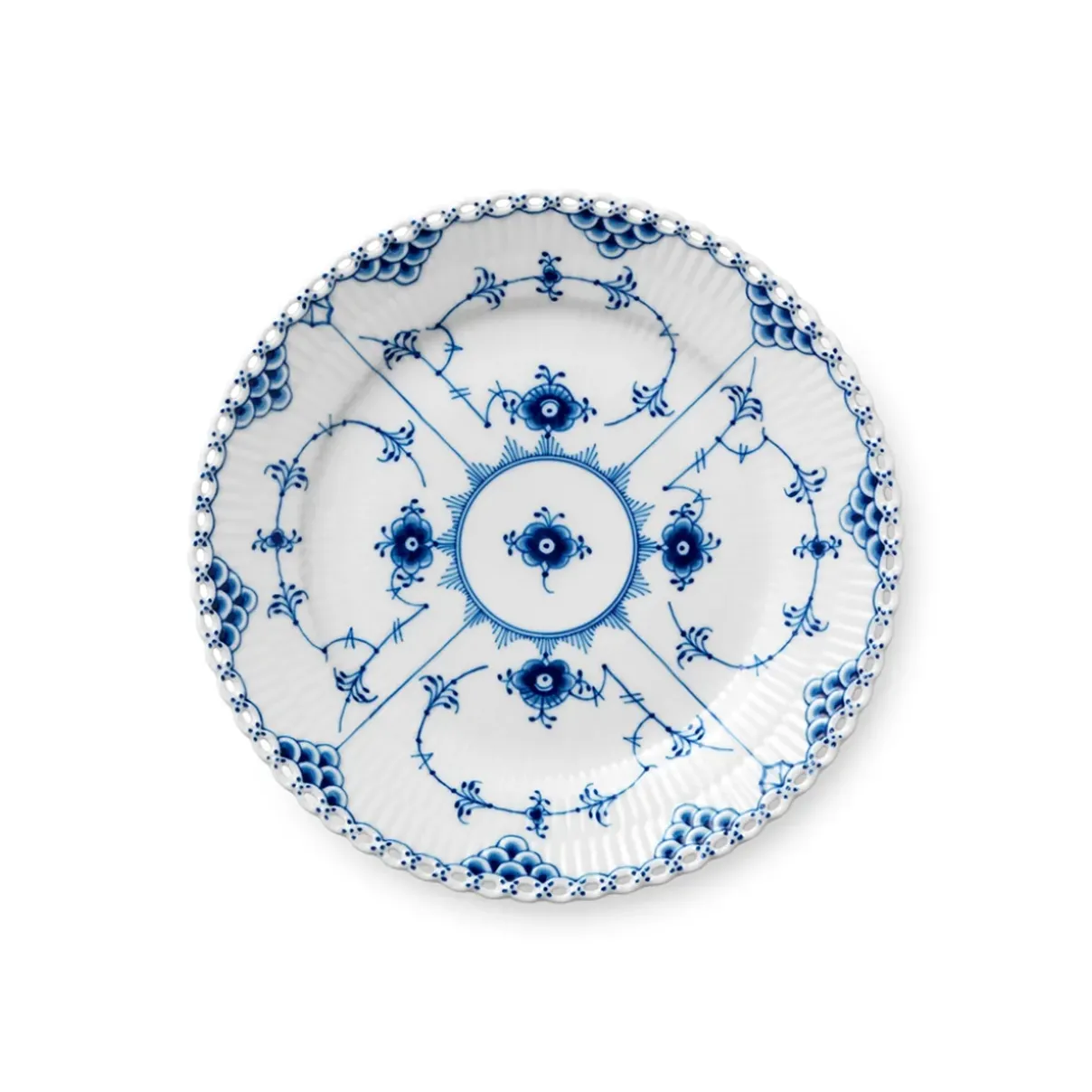 Royal Copenhagen Eksklusive Steldele|Musselmalet Helblonde*Musselmalet Helblonde tallerken, 19 cm