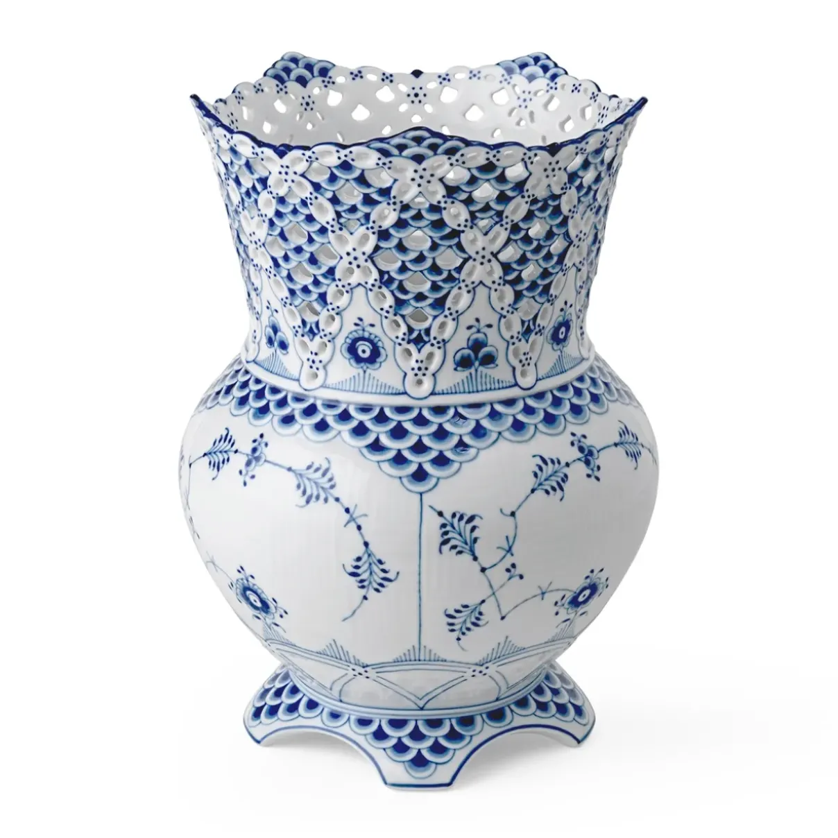 Royal Copenhagen Eksklusive Steldele|Musselmalet Helblonde*Musselmalet Helblonde vase, 22 cm