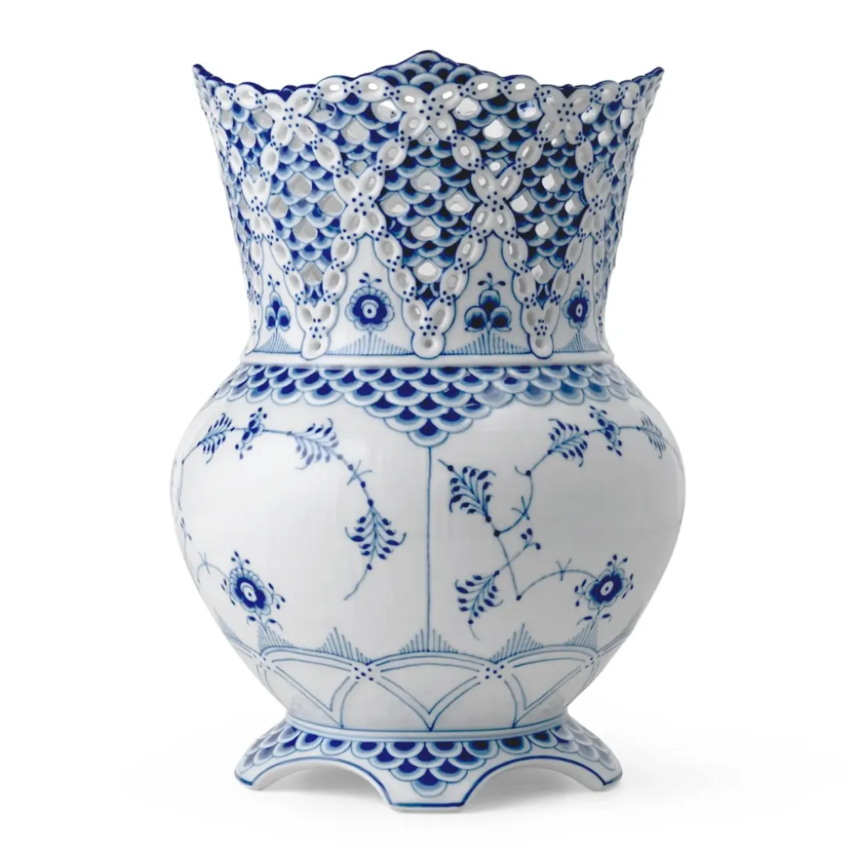 Royal Copenhagen Eksklusive Steldele|Musselmalet Helblonde*Musselmalet Helblonde vase, 22 cm